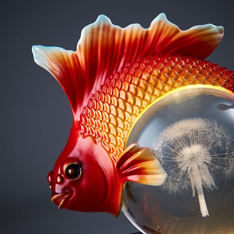 金魚　水晶　彫り 超極上極美達磨ボディーローズテールオランダ20センチ前後